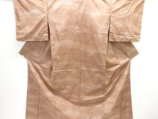 雨縞模様織り出し手織り紬着物